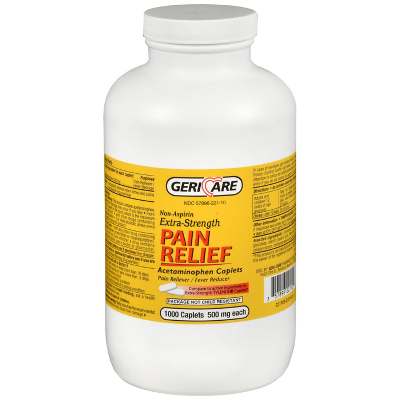Geri Care Acetaminophen Pain Relief, 1 Bottle Health & Beauty Pasteur Pharmacy