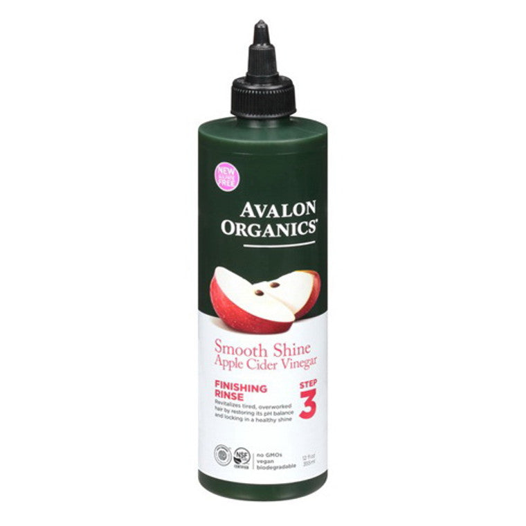 Avalon Organics Smooth Shine Apple Cider Vinegar Finishing Rinse 12 Fl. Oz. Bottle Vinegar Pasteur Pharmacy