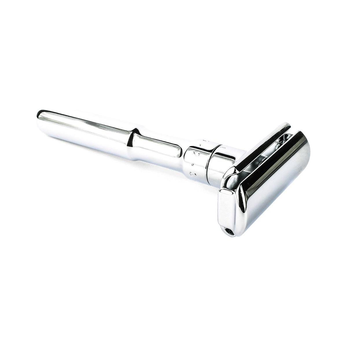Merkur Futur 701 Adjustable Dbl Edge Safety Razor Chrome + 10 Blades Safety Razor Pasteur Pharmacy