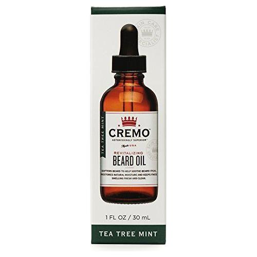 Huile à barbe revitalisante Cremo Arbre à thé et menthe, hydratante et adoucissante - 30 ml