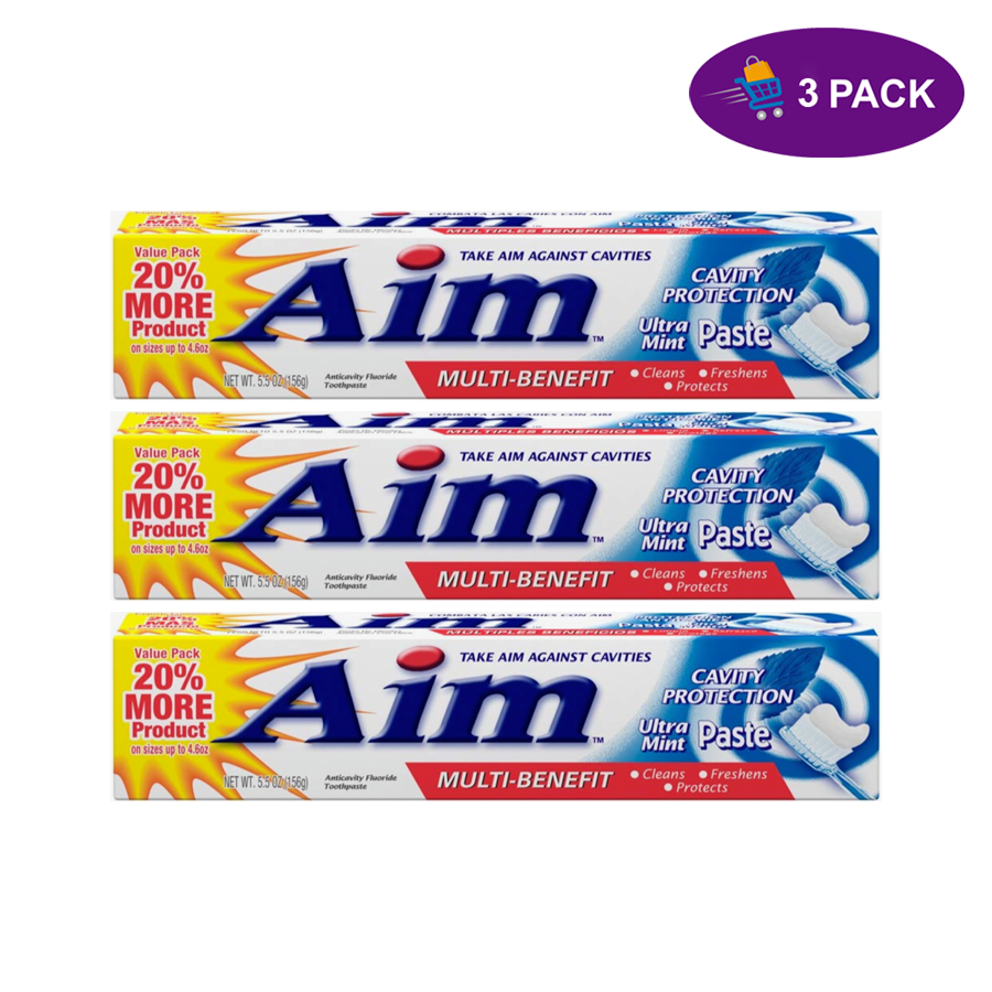 Aim Cavity Protection Anticavity Fluoride Toothpaste Ultra Mint 55 OZ Toothpaste Pasteur Pharmacy