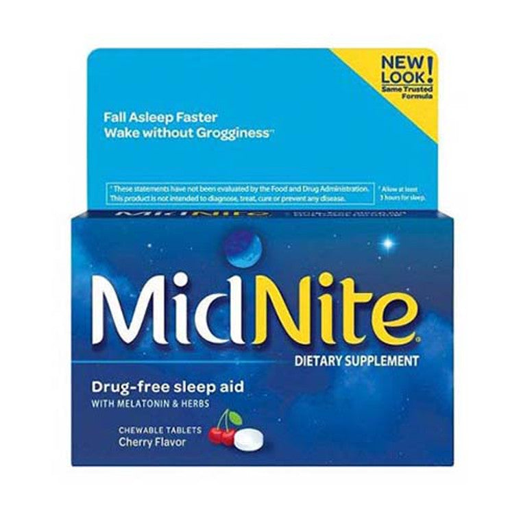 MidNite Sleep Aid Dietary Supplement Cherry Flavor - 10 Chewable Medicine Cabinets Pasteur Pharmacy