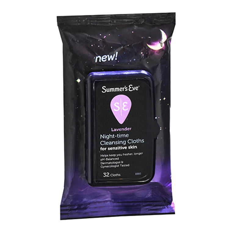 Summer's Eve Lavender Night Time Cleansing Cloths For Sensitive Skin Health & Beauty Pasteur Pharmacy