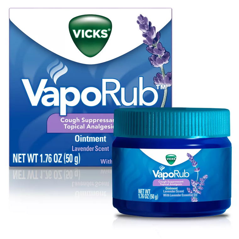 Vicks Vaporub, Lavender Scent, Cough Suppressant, Topical Chest Rub & Analgesic Ointment, 1.76 Oz Health & Beauty Pasteur Pharmacy