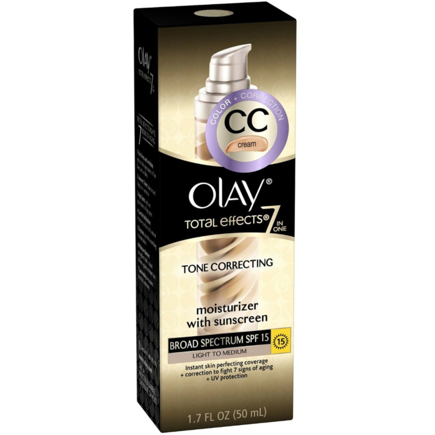 Olay CC Cream - Total Effects Tone Correcting Moisturizer With Sunscreen Broad Spectrum SPF 15 Light To Medium 1.7 Fl Oz Health & Beauty Pasteur Pharmacy