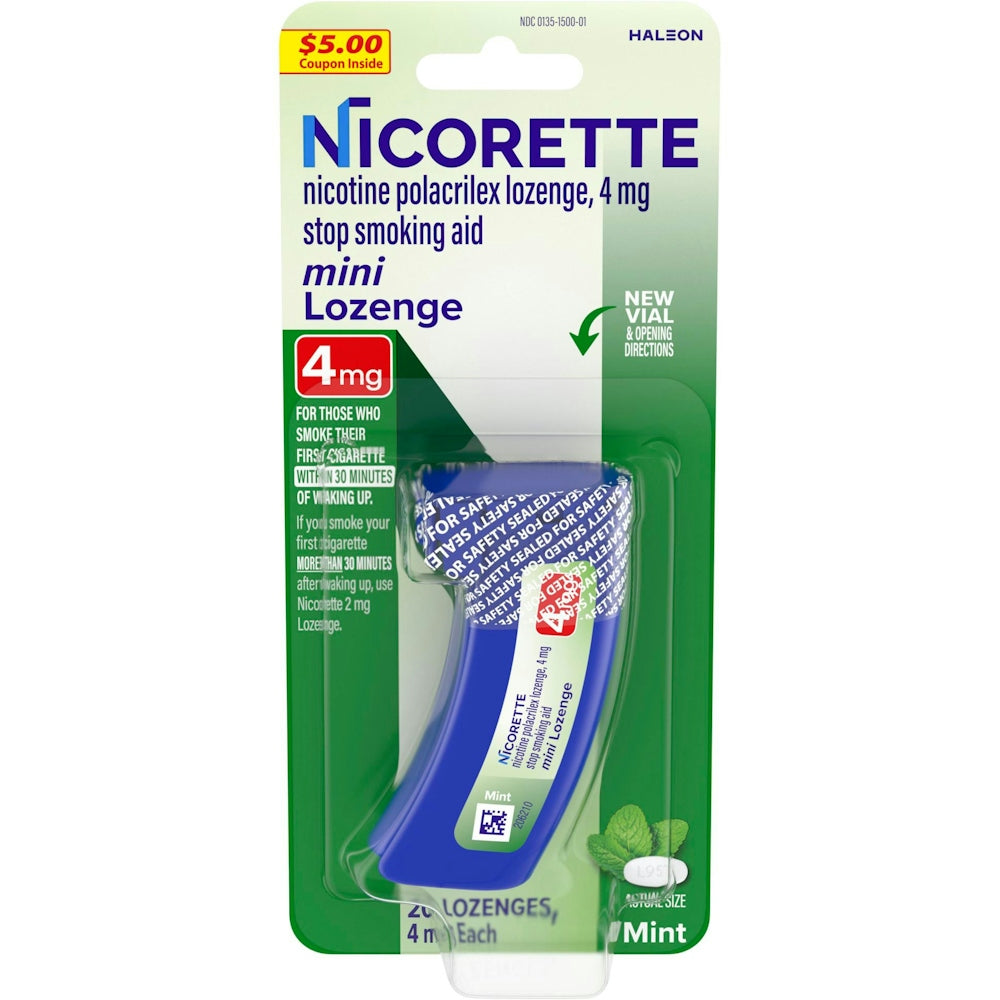 Nicorette 4mg Stop Smoking Aid Nicotine Mini Lozenge - Mint Health & Beauty Pasteur Pharmacy