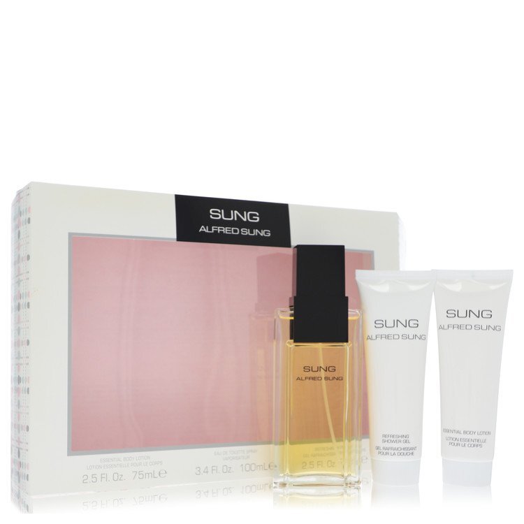 Alfred SUNG by Alfred Sung Gift Set -- 3.4 oz Eau De Toilette Spray + 2.5 oz Body Lotion + 2.5 oz Shower Gel (Women) Alfred Sung Alfred Sung