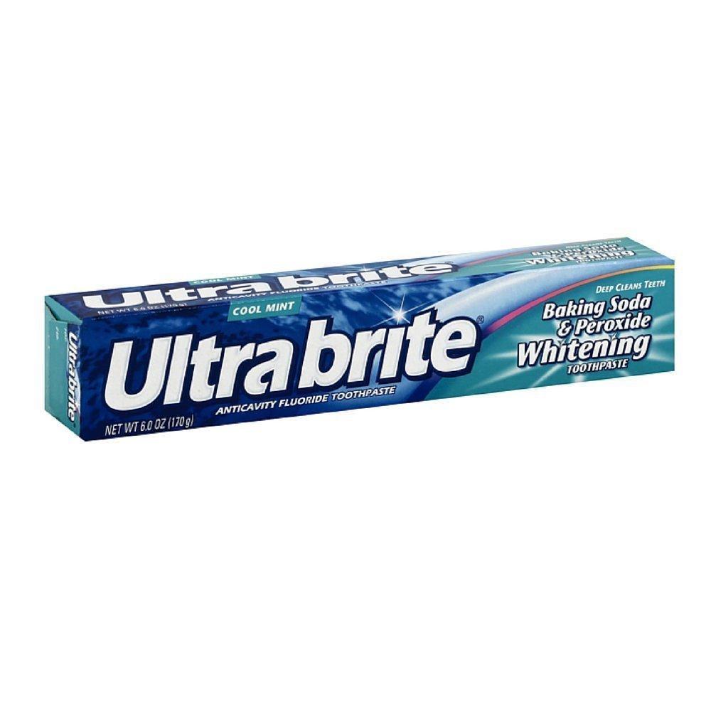 Ultra Brite Toothpaste, Anticavity Fluoride, Baking Soda & Peroxide Whitening, Cool Mint 6 Oz