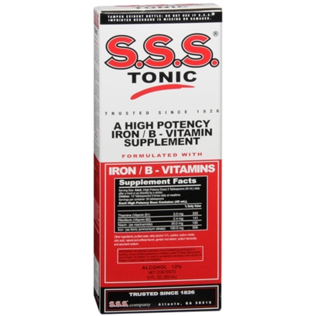 SSS Tonic High Potency Iron/B Vitamin Supplement 10 Oz Vitamins & Supplements Pasteur Pharmacy