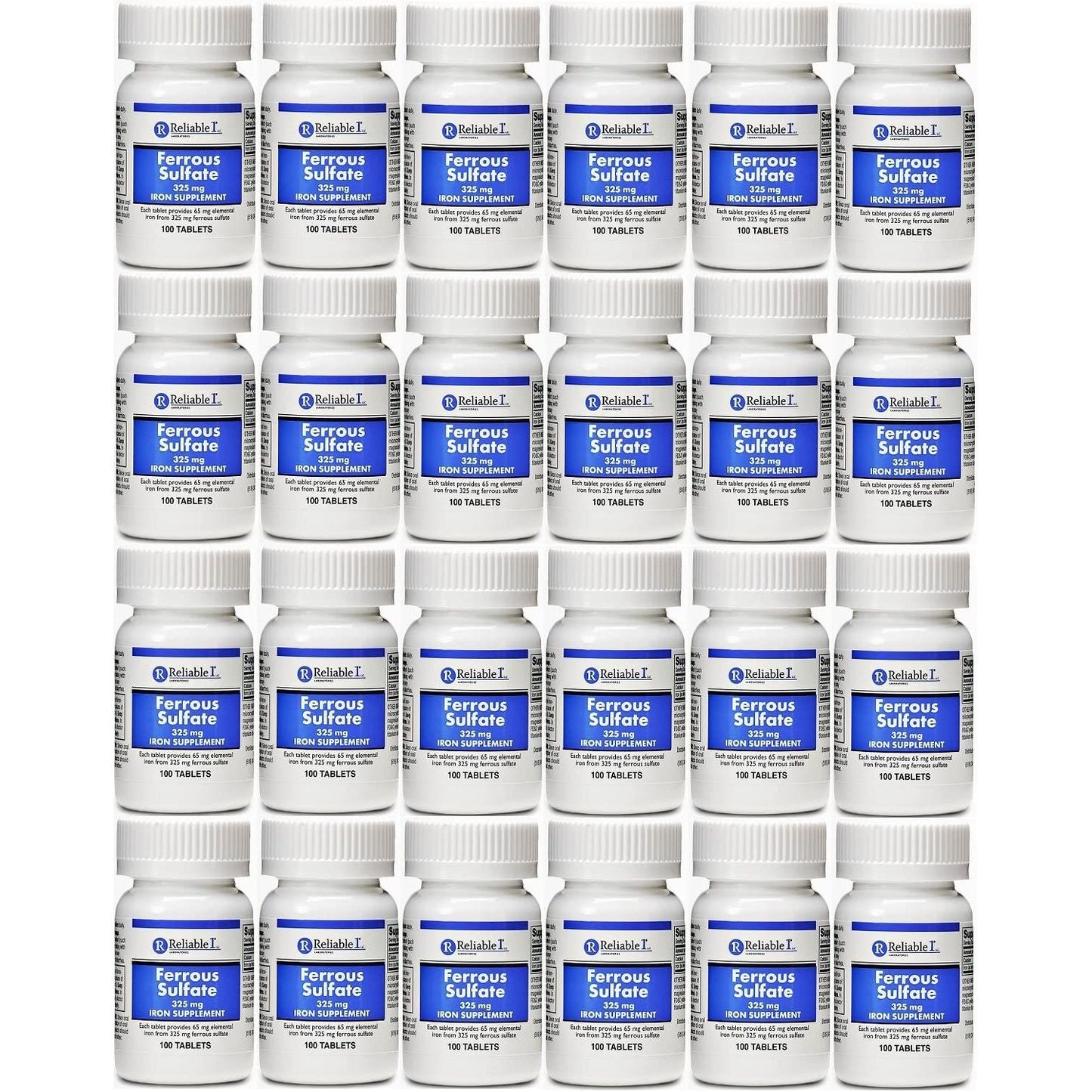 Reliable-1 Laboratories Ferrous Sulfate 325 Mg Iron Supplement 100 Tablets Vitamins & Supplements Pasteur Pharmacy