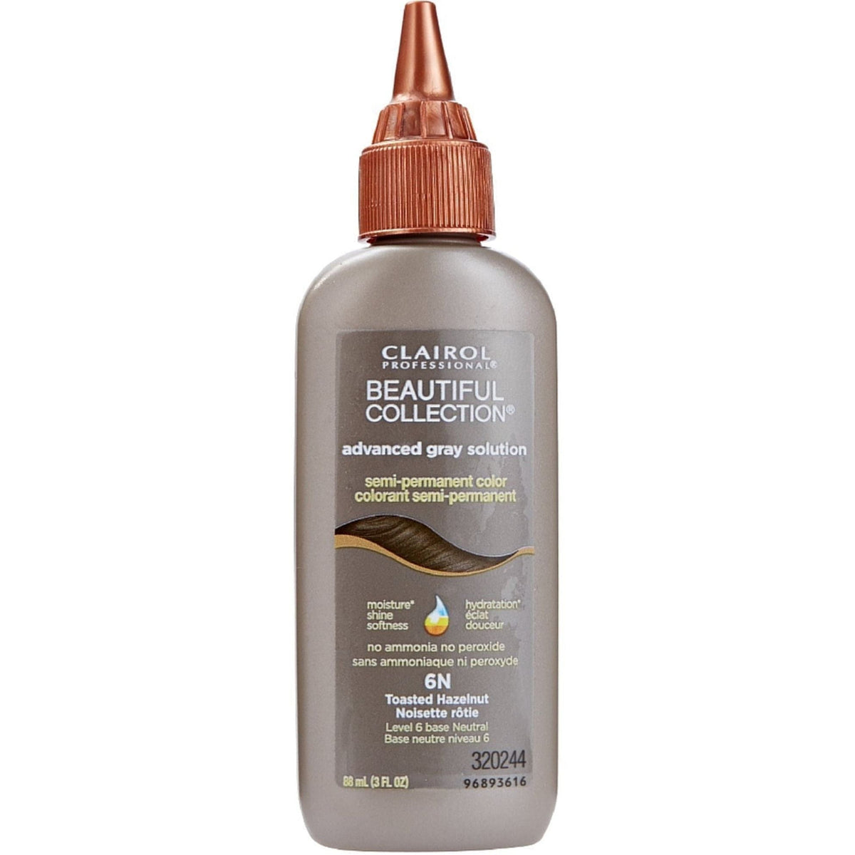Clairol Beautiful Collection Advance Gray Solution 6N noisette grillée