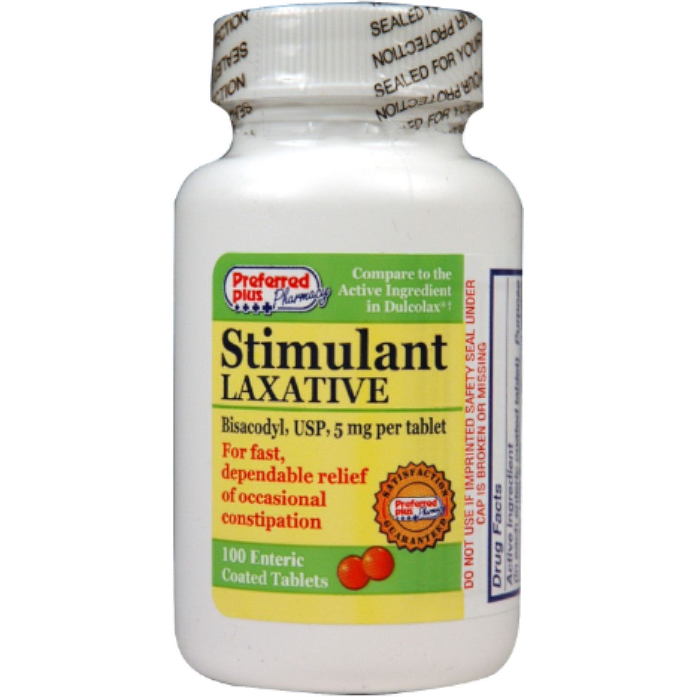 Preferred Plus Bisacodyl Laxante Estimulante 5 Mg Comprimidos 100 Ea (Pack De 4) Health Care Pasteur Pharmacy