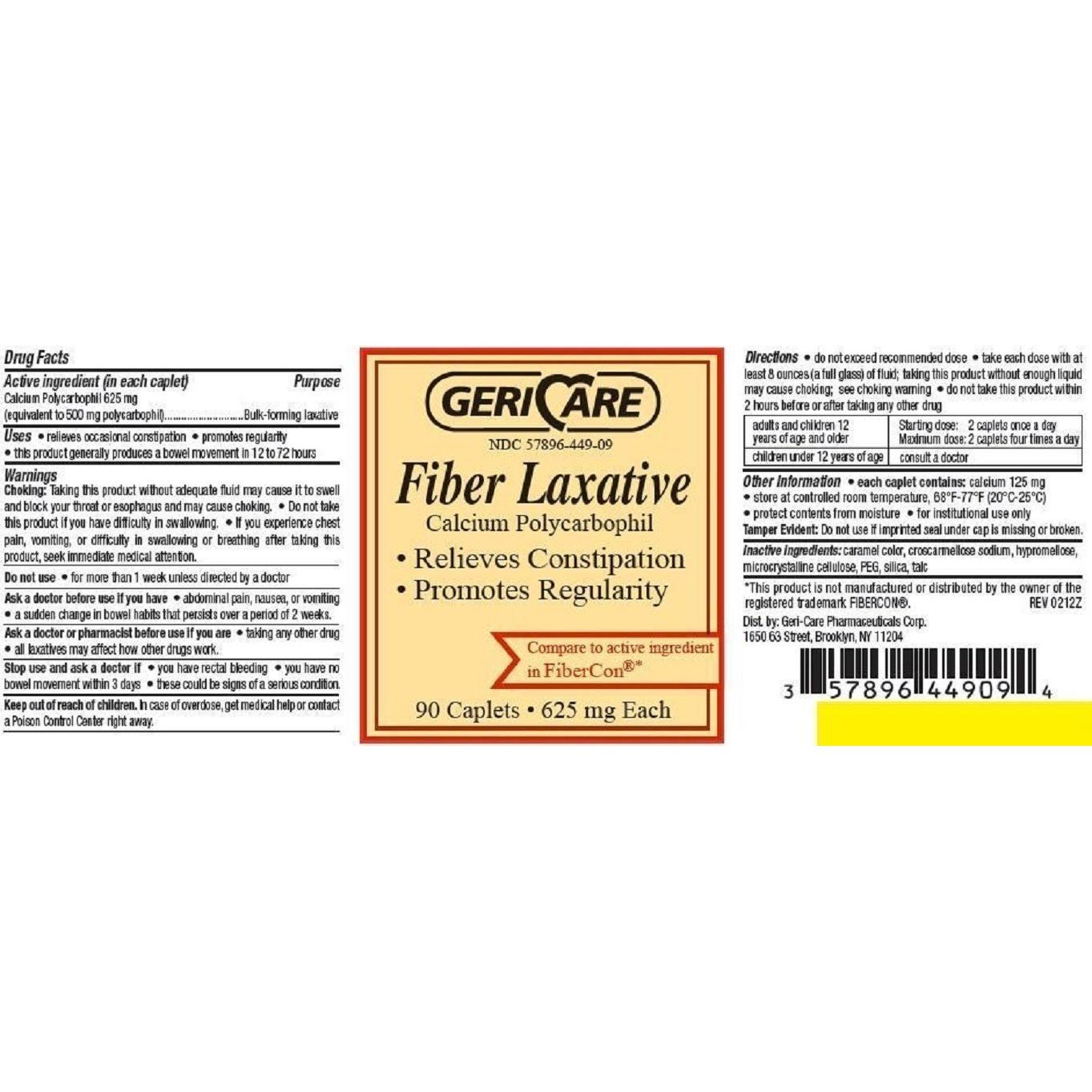 Geri-Care Fiber Laxative 90 Caplets Per Bottle Crafting Fibers Pasteur Pharmacy