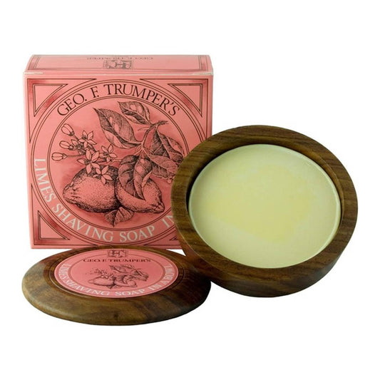 Geo. F. Trumper Limes Shaving Soap Wooden Bowl 80g Shaving Set Pasteur Pharmacy Wooden Bowl