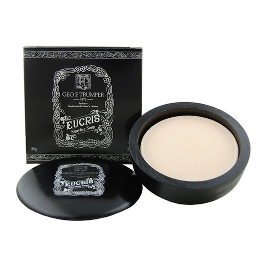 Geo. F. Trumper Eucris Hard Shaving Soap in Wooden Bowl 80g Shaving Soap Pasteur Pharmacy Wooden Bowl