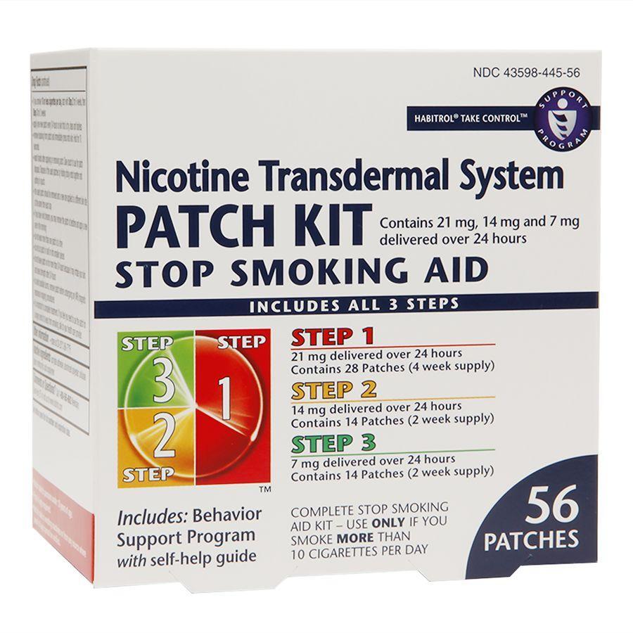 Habitrol Nicotine Transdermal System Stop Smoking Aid Patch Kit Steps 1,2,3 Appliques & Patches Pasteur Pharmacy