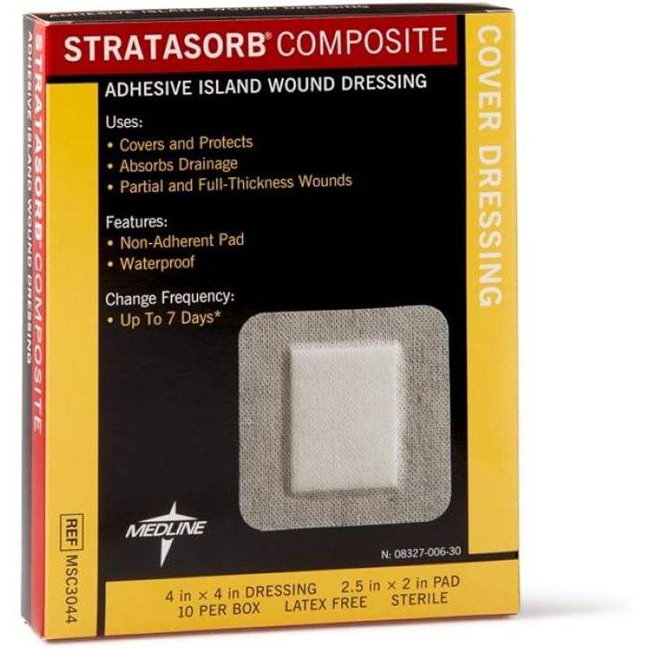Stratasorb Composite Waterproof Island Dressing 4x4 10 Pack Medical Tape & Bandages Pasteur Pharmacy