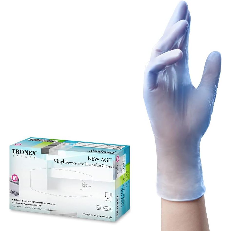 Tronex 100 Pack Blue Vinyl Powder Free Disposable Gloves XL Disposable Gloves Pasteur Pharmacy