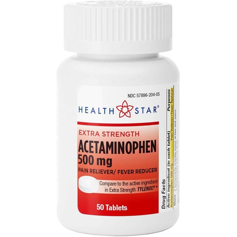 Geri-Care® Acetaminofén 500 mg tableta de potencia extra, 50 unidades