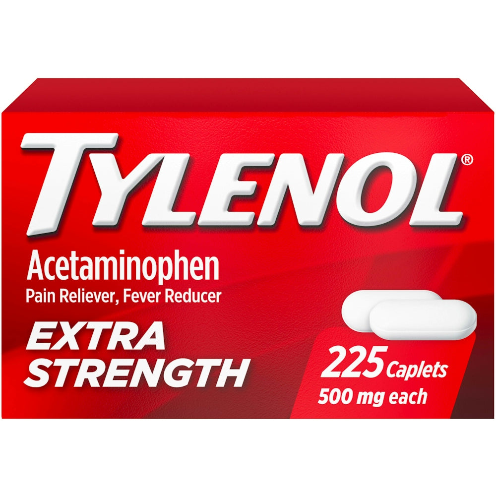 Tylenol For Adults 500Mg Extra Strength Caplets Acetaminophen 225 Caplets Health & Beauty Pasteur Pharmacy