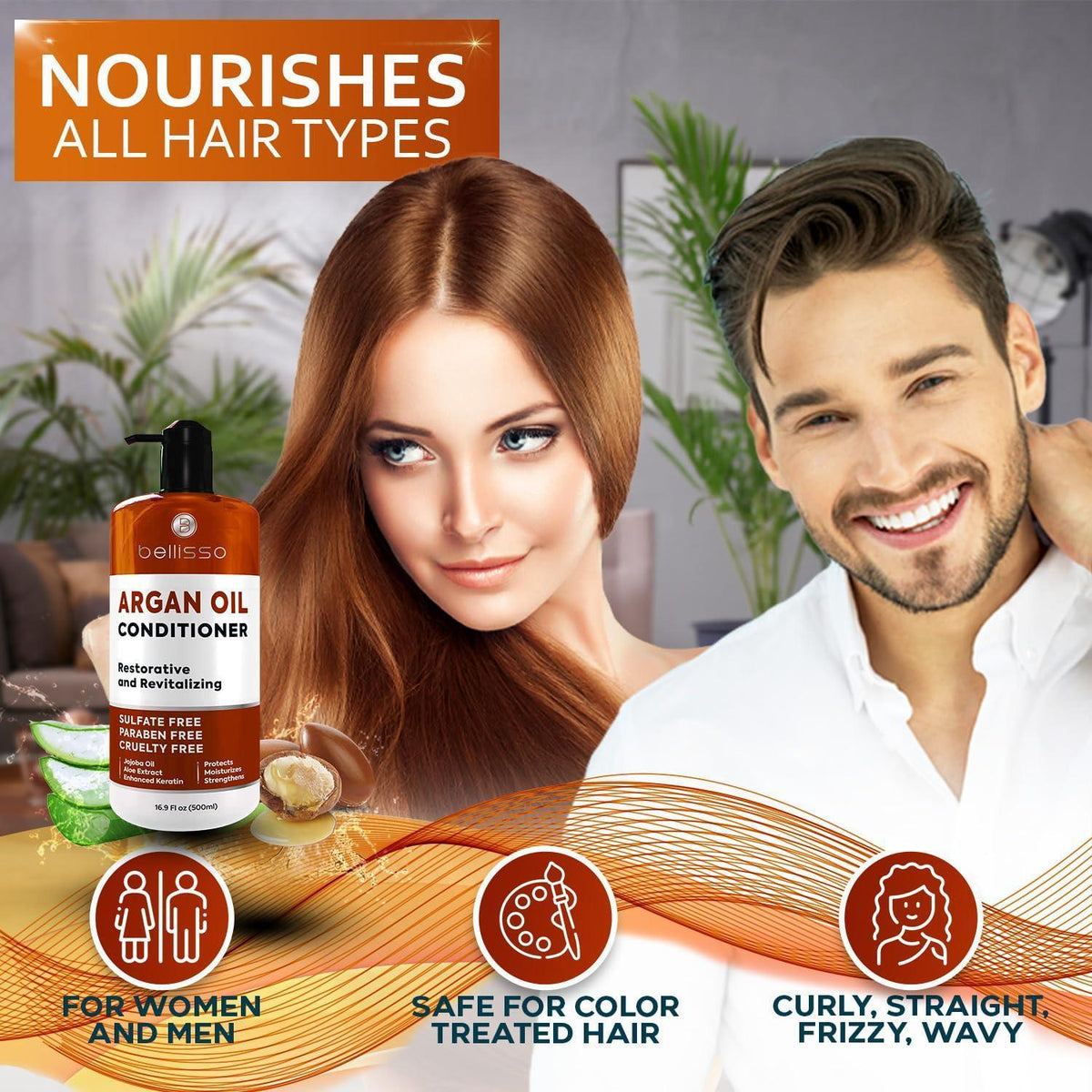 Argan Oil Conditioner Sulfate Free with No Parabens Moroccan Botanicals for