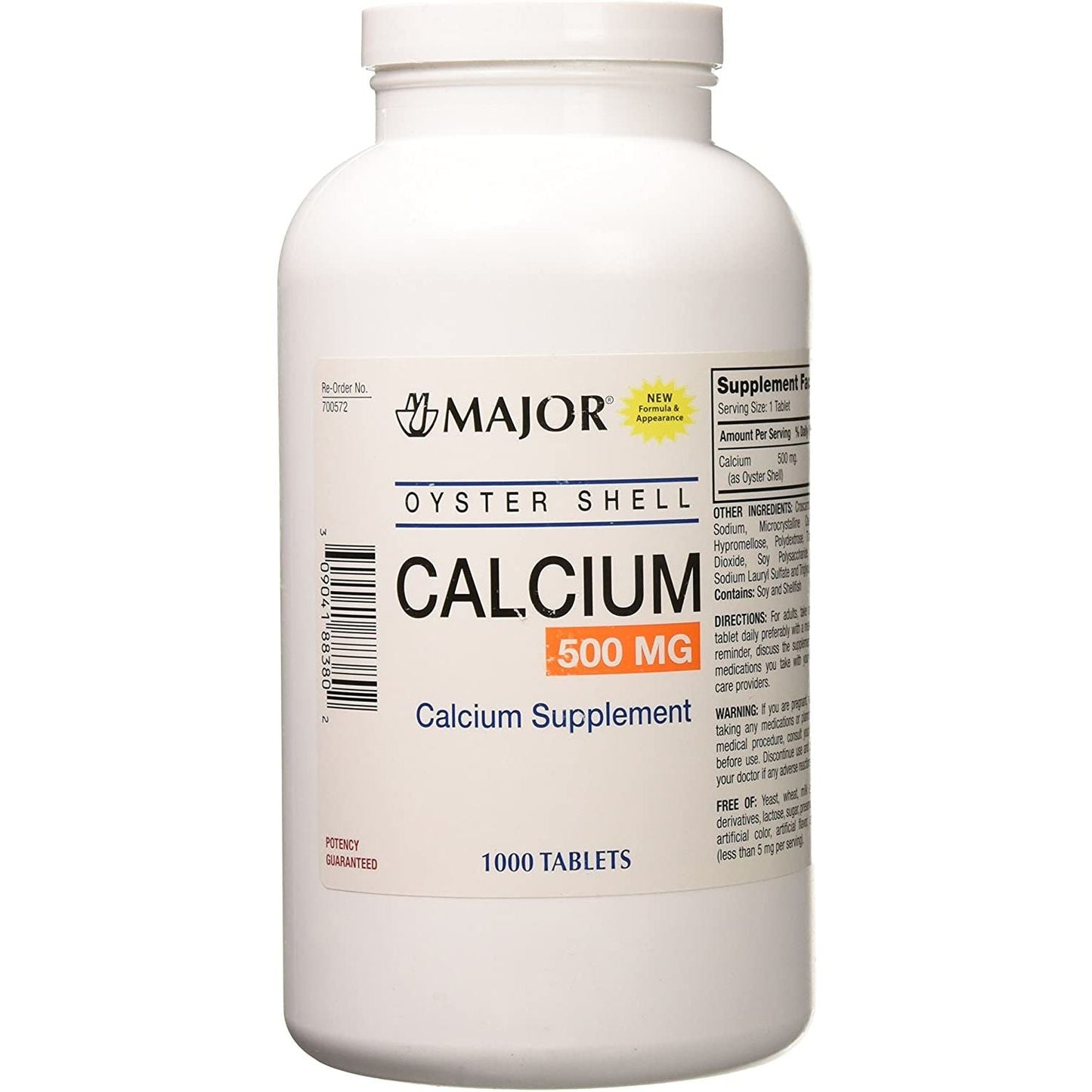 Major Oyster Shell Calcium Supplement – 500mg, 1000 Tablets Vitamins & Supplements Pasteur Pharmacy