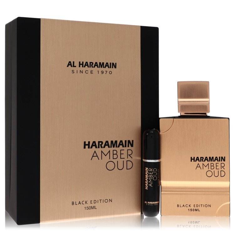 Al Haramain Amber Oud Black Edition Gift Set 5 oz Eau de Parfum + 0.34 oz Refillable Spray for Men Al Haramain Al Haramain