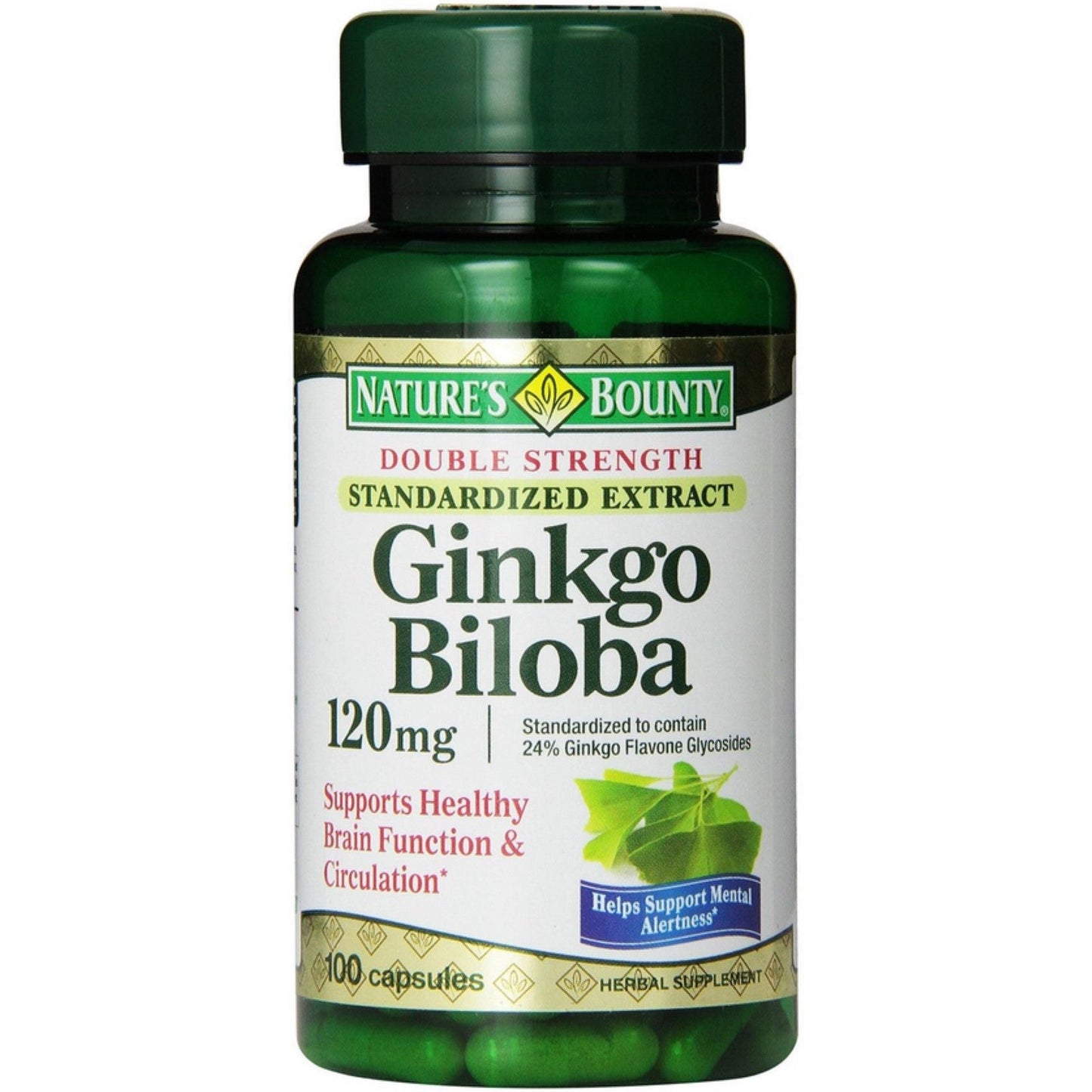 Nature's Bounty Ginkgo Biloba Standardized Extract 120 Mg Herbal Supplement Capsules Vitamins & Supplements Pasteur Pharmacy