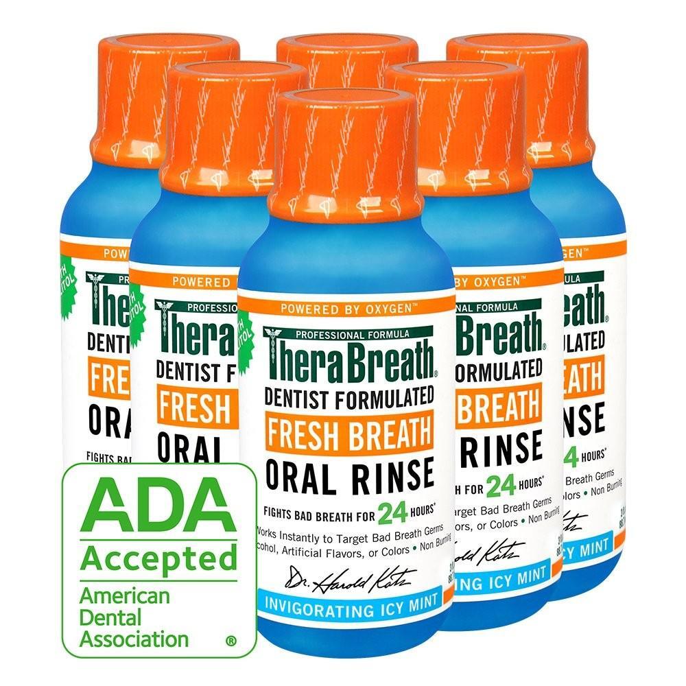 Enjuague bucal TheraBreath, Fresh Invigorating Icy Mint 3 fl oz