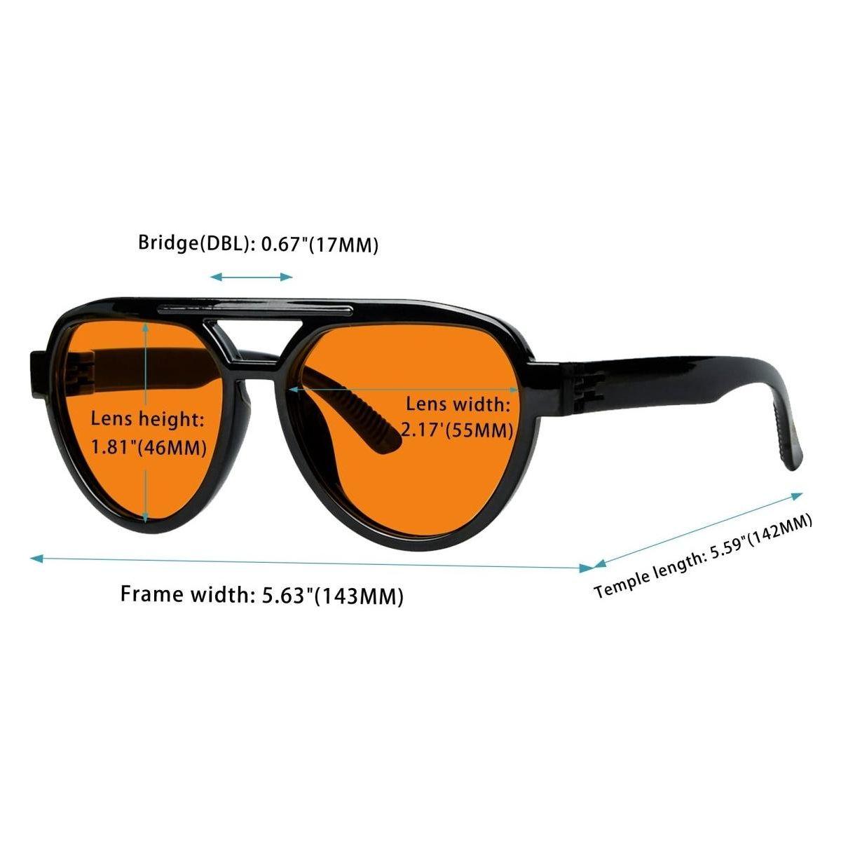 6 Pack 100% Blue Blocking Glasses Orange Lens Metalless Screwless Pilot R2312-B98 Eyeglasses Pasteur Pharmacy