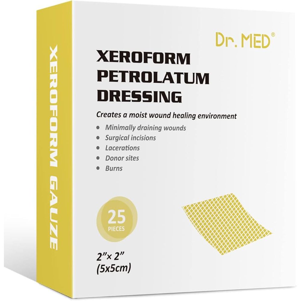 Xeroform Petrolatum Gauze Dressing, 2" x 2" (Box of 25) Medical Tape & Bandages Pasteur Pharmacy