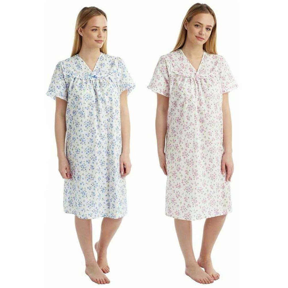 Women's Extra Small (XS) Floral Print Open-Back Nightgown Nightgowns Pasteur Pharmacy
