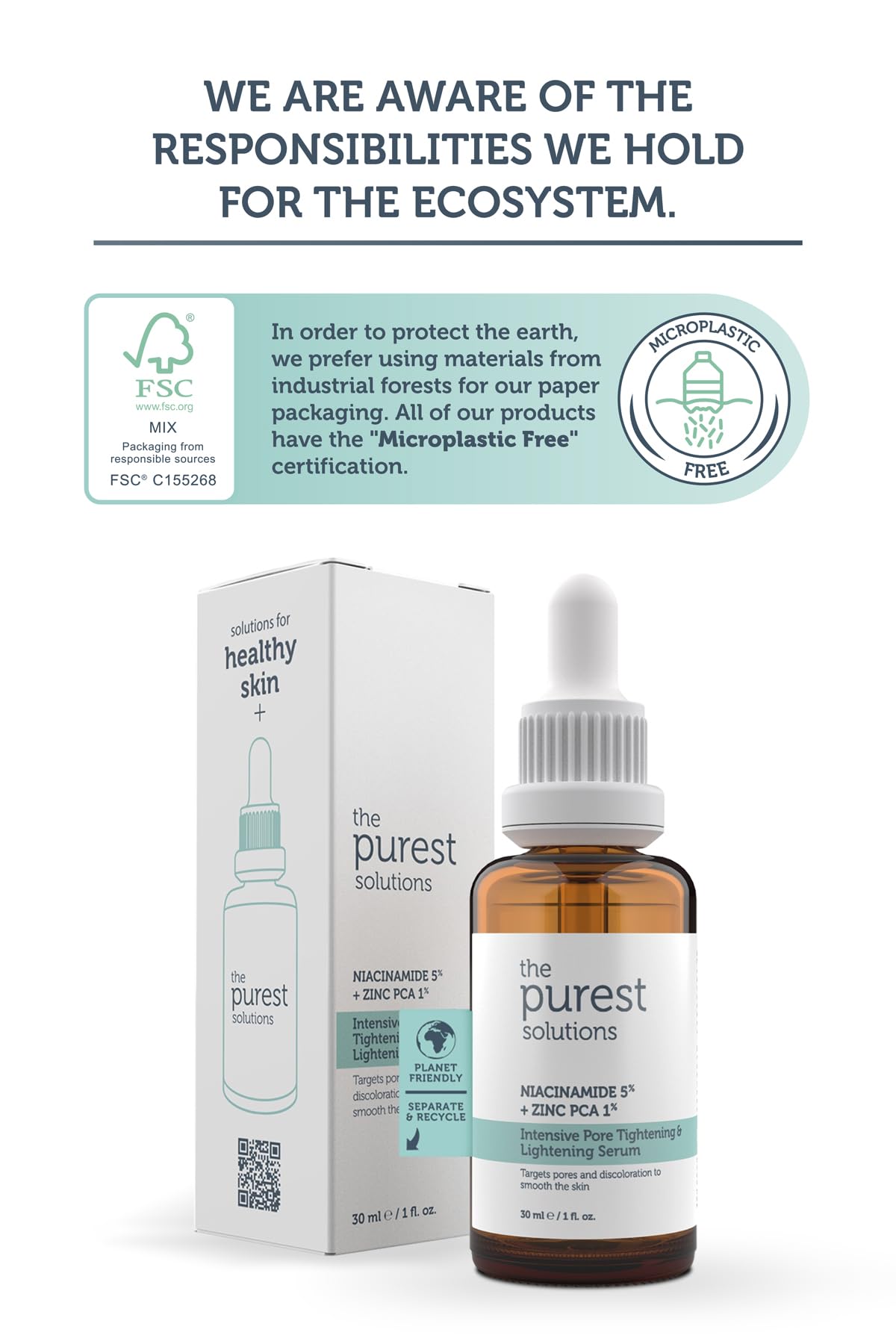 The Purest Solutions Skincare Set - Anti-blackhead, Pore Tightening, Hydrating Serum with AHA BHA Exfoliant