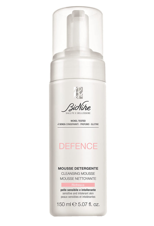 BioNike Defence Cleansing Mousse 150ml - Gentle Face Cleanser for Sensitive Skin, Makeup Remover