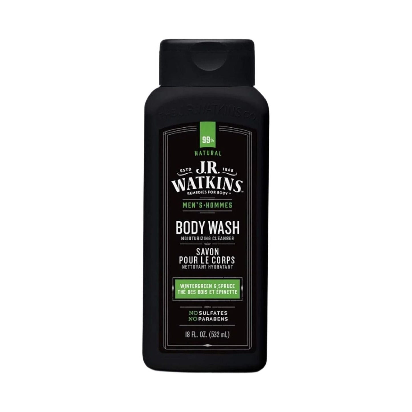 J.R. Watkins Men's Wintergreen & Spruce Body Wash 18 oz Body Wash Pasteur Pharmacy