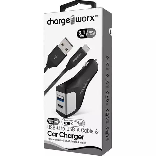 Chargeworx Usb A Usb -C Car Chrgr Vehicle Parts & Accessories Pasteur Pharmacy