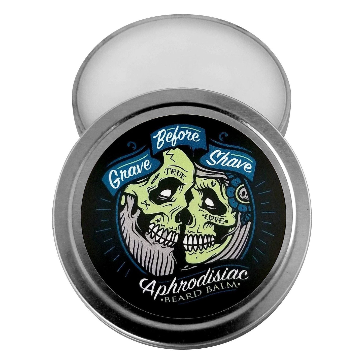 Grave Before Shave Leather and cedar Wood Scent Beard Balm 2 Oz. Tin Beard Balm Pasteur Pharmacy