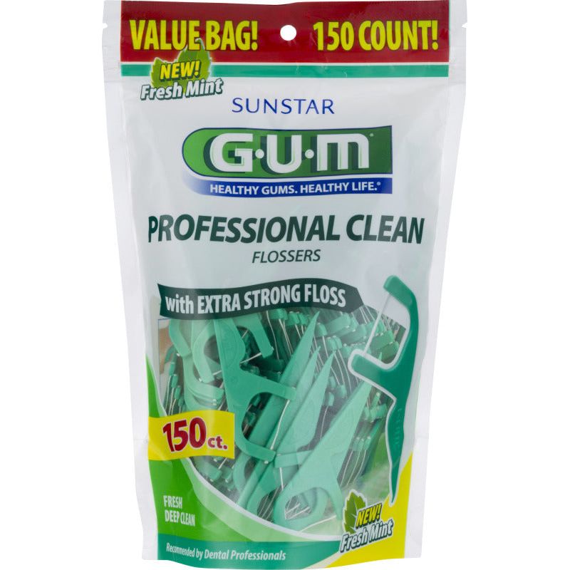 Gum Professional Clean Flossers With A Fresh Mint Flavor, 150ct