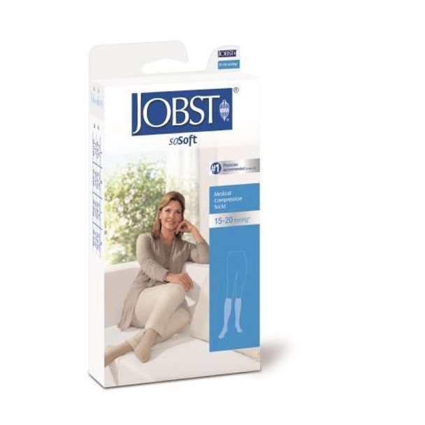 Jobst soSoft Women Brocade Knee Highs 8-15mmHg, White Size Large Personal Care Pasteur Pharmacy