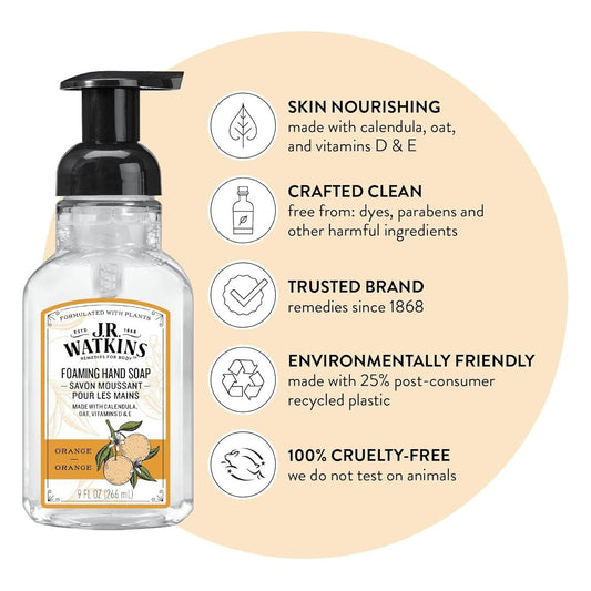 J.R. Watkins Orange Foaming Hand Soap 9 oz Foaming Hand Soap Pasteur Pharmacy