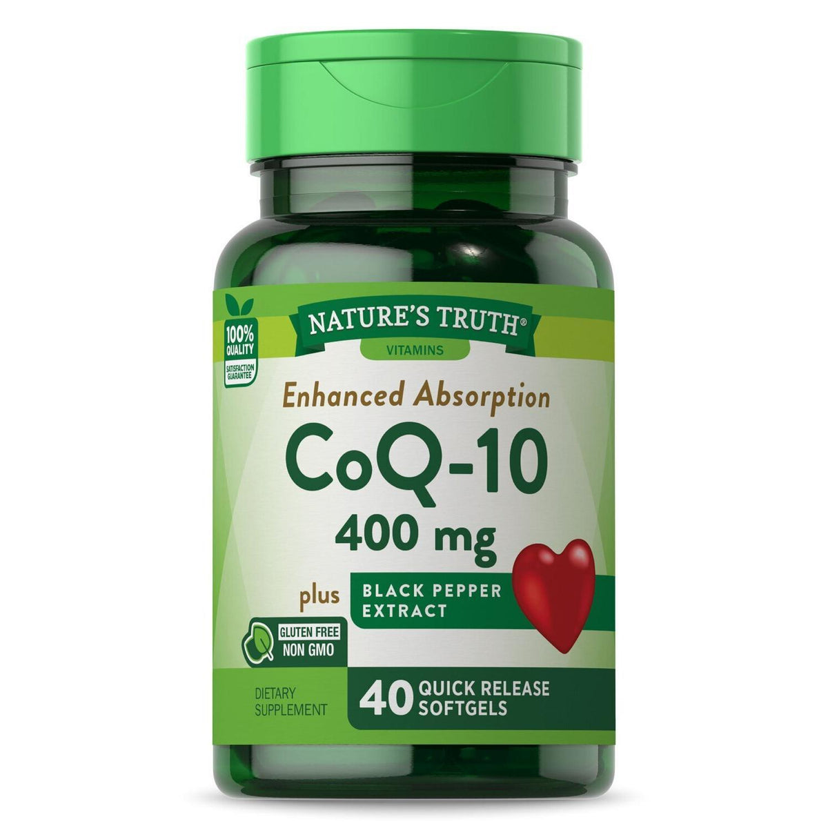 Nature's Truth CoQ10 400 mg avec extrait de poivre noir, 40 capsules par flacon