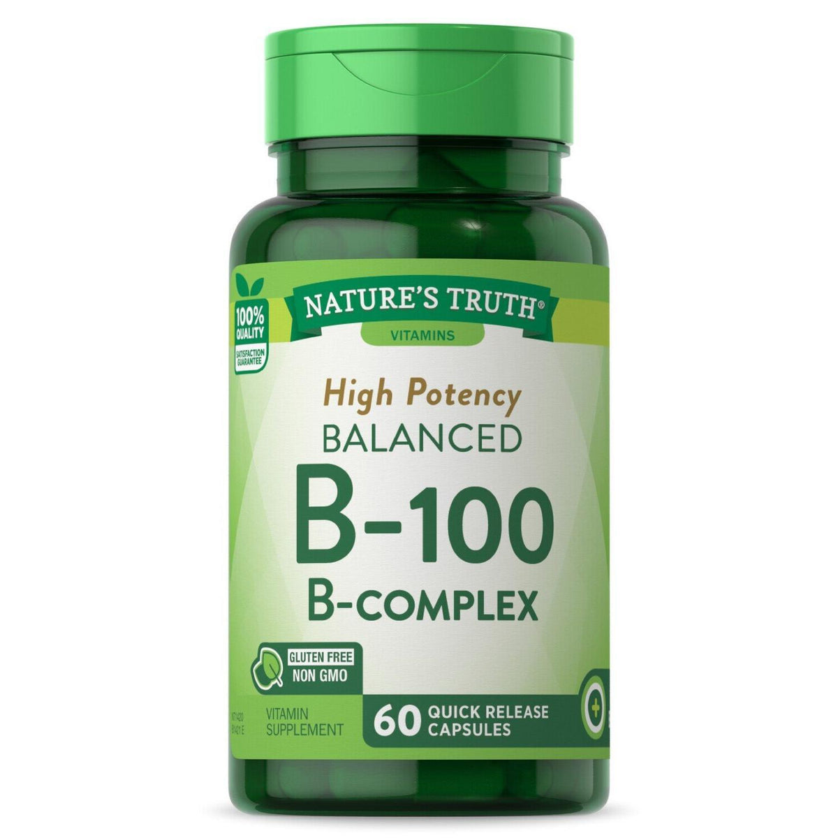 Nature's Truth High Potency Balanced B-100 B- Complex Quick Release Capsules