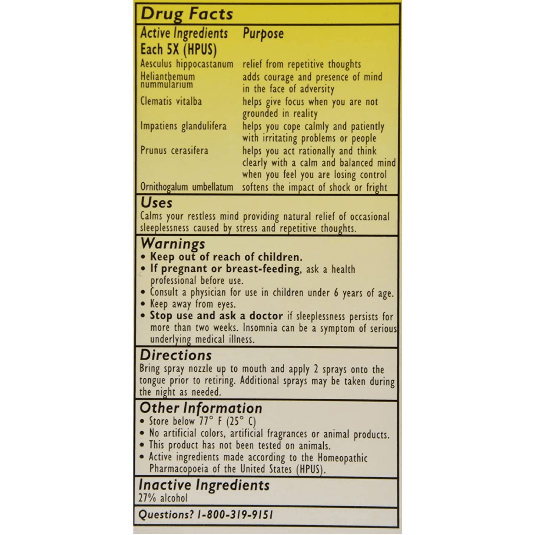 Bach Flower Remedies Rescue Sleep 0.25 oz Bach Flower Remedies Pasteur Pharmacy