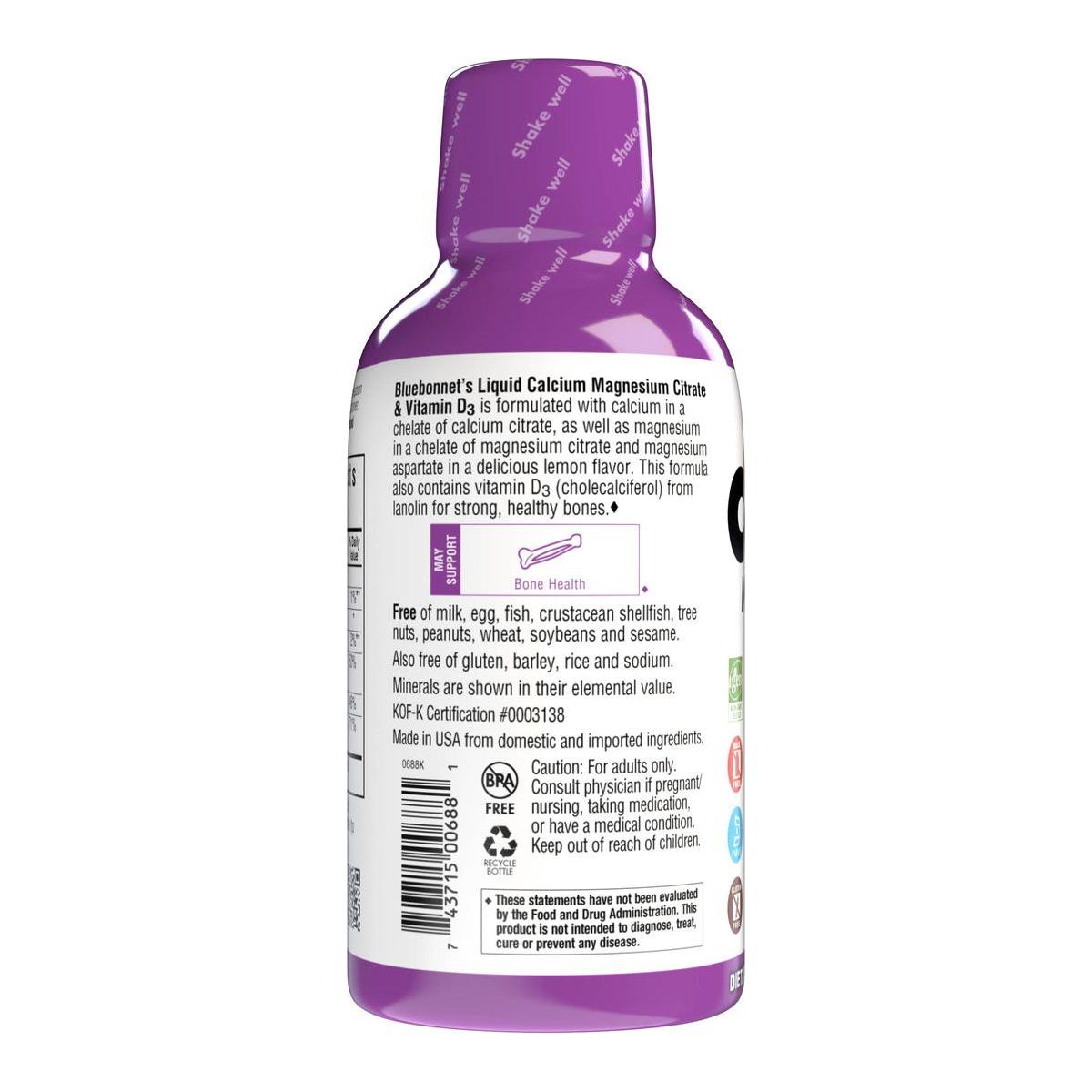 Bluebonnet Liquid Calcium Magnesium Citrate Plus Vitamin D3, Lemon, 16 oz Vitamin & Mineral Supplement Pasteur Pharmacy