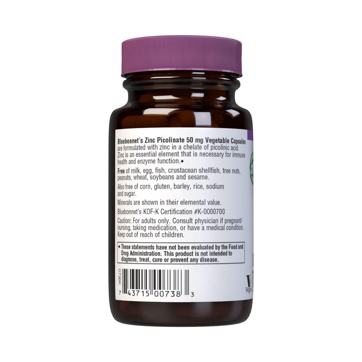 BlueBonnet Zinc Picolinate, 50 mg, 50 Vegetarian Capsules Vitamins & Supplements Pasteur Pharmacy