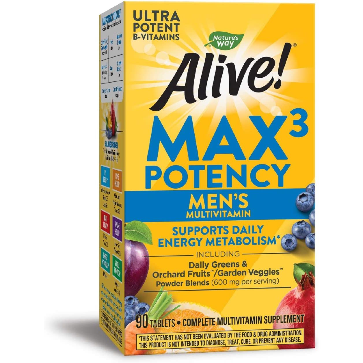 Nature's Way Alive! Max 3 Potency Multivitamin, Men’s 90 Tablets Vitamins & Supplements Pasteur Pharmacy