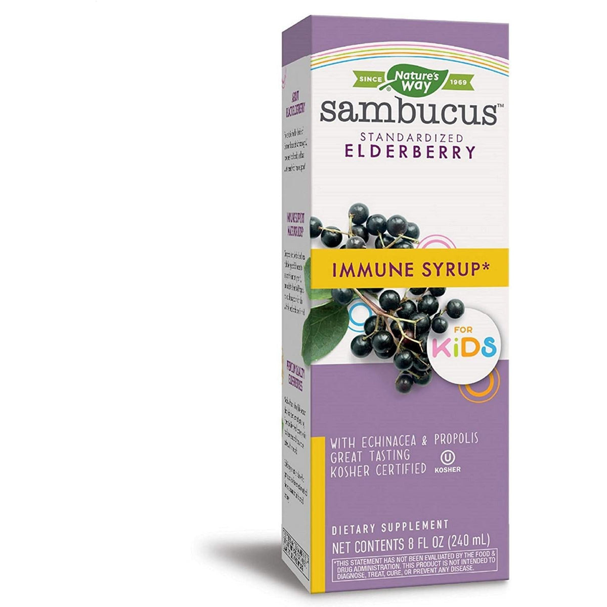 Nature's Way Sambucus For Kids, Standardized Elderberry, Immune Syrup, 4 Fl Oz (120 Ml)