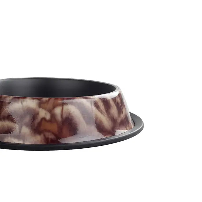 Oripet Leopard Print Stainless Steel Pet Bowl 16 oz