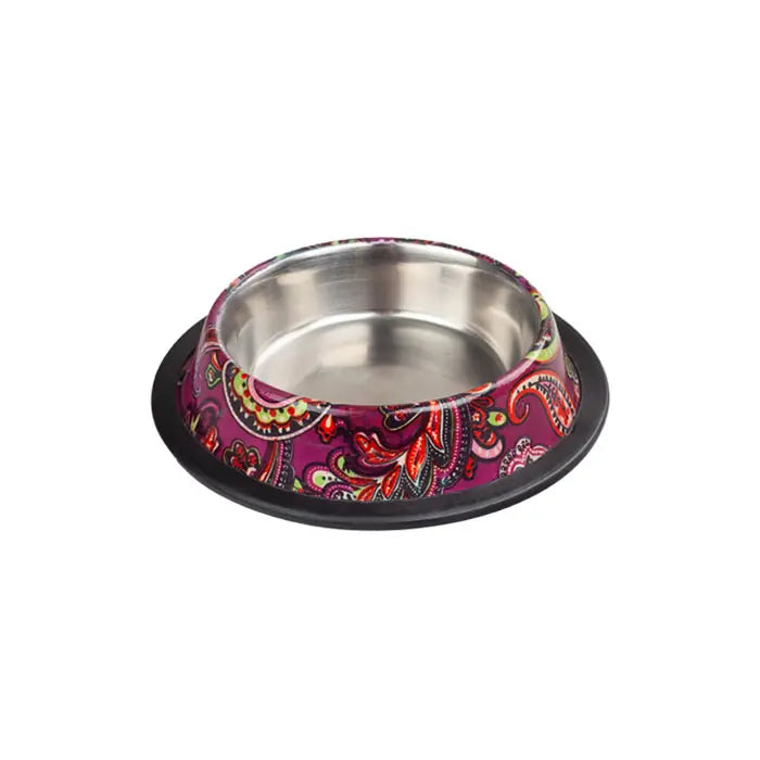 Oripet Red Indian Pattern Stainless Steel Dog Bowl 16oz