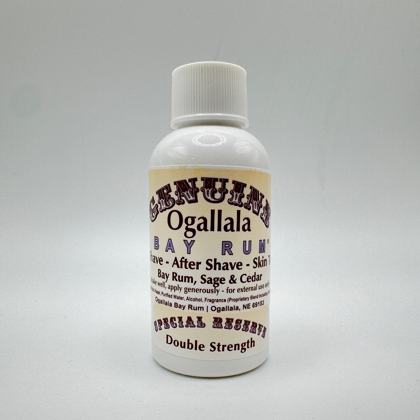 Ogallala Bay Rum, Sage & Cedar Double Strength Pre Shave - After Shave Splash - Skin Toner 2 Oz After Shave Pasteur Pharmacy